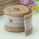 9 Packs Hessian Burlap Ribbon Rolls with White Lace Natural Burlap Wreath f A6F9