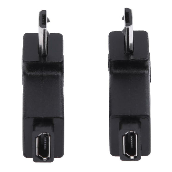 2pcs 90 Degree Micro USB Female to Micro USB Male Adapter Connector