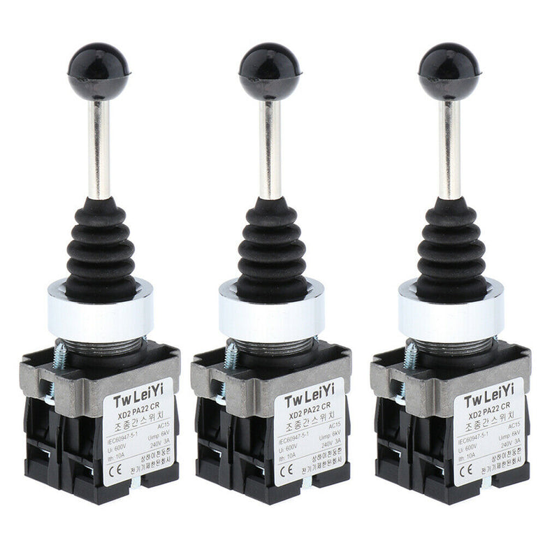 3Pcs 2NO Spring Return Joystick Controller Rotary Rocker Toggle Switch PA12