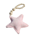 Wooden Beaded Pink Star Wall Hanging Ornament for Kids Nursery Room Decor