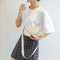 Fashion Corduroy Crossbody Bag Women Solid Chain Shoulder Handbags (Khaki)