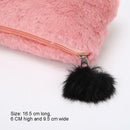 Cute Soft Plush Pen Bag Stationery Cosmetic Pouch Student Supply (Wine Red) A