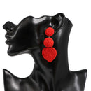 Bohemian Ethnic Style Geometric Round Love Rice Beads Pendant Big Earrings
