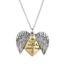 Necklace Love Heart-shaped Wings Double Sided Lettering Clavicle Chain for Women