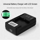 Universal Battery Charger LCD Indicator Screen Cell Phone USB-Port Charger