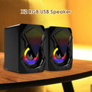 Surround Sound System LED PC Speakers Gaming Bass USB Wired for Desktop Computer