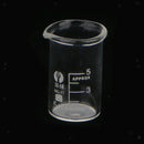 5 Pcs Lab Low Form Graduated Beaker Set - Borosilicate Glass - 5ml 10ml 20ml