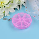 Portable 7 Day Weekly Round Drug Tablet Pill Box Medicine Splitters (Rose)