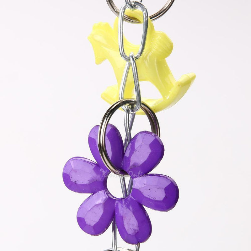 Pet Bird Parrot Climb Chew Bell Toys Bell Hanging Swing Cage Cockatiel Parakeet