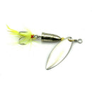 2x Metal Fishing Lure Hard Baits Spoon Noise Feather Treble Hook