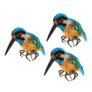 3pcs Realistic Kingfisher Birds Ornament Garden Sculpture Lawn Ornaments