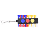 1x Golf Tee Holder Carrier with 12 plastic  Tees w 3 Ball Markers W 1KeyChain 3c