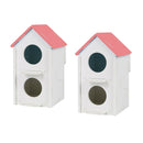 2x Pet Wood Breeding Nesting Bird Cage Box Nest House Hut for Parrot Birds Pink