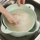 Washing Basket Double Drain Basin Sink Washing Rice Bowl Fruit Tray Drain B H5I5
