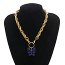 Fashion Butterfly Choker Twist Chain Necklace for Women Jewelry Statement