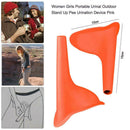 Women Girls Portable Urinal Outdoor Stand Up Pee Urination Device Orange
