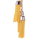Synthetic Leather Tassel Keychain Car Key Chain Ornaments Bag Charm Yellow