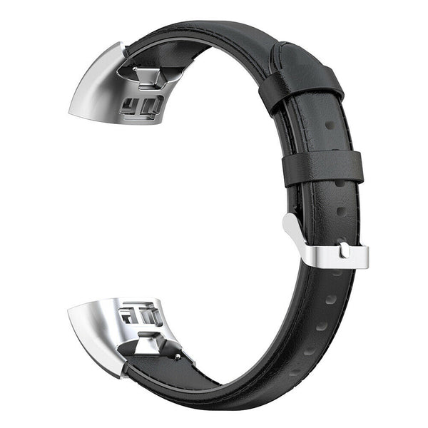 Leather Watchband Strap w/Buckle for Huawei Band 4 Pro TER-B29S (Black) A#S