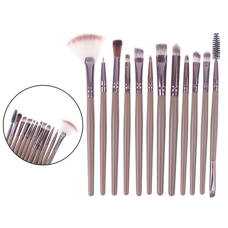 12 PCS Pro Makeup Brushes Cosmetic Set Eyeshadow Face Brush Starter ToolBX