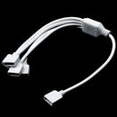 LED Strip RGB 4 Pins 1 to 4 Female Splitter Connector Cable Wire White