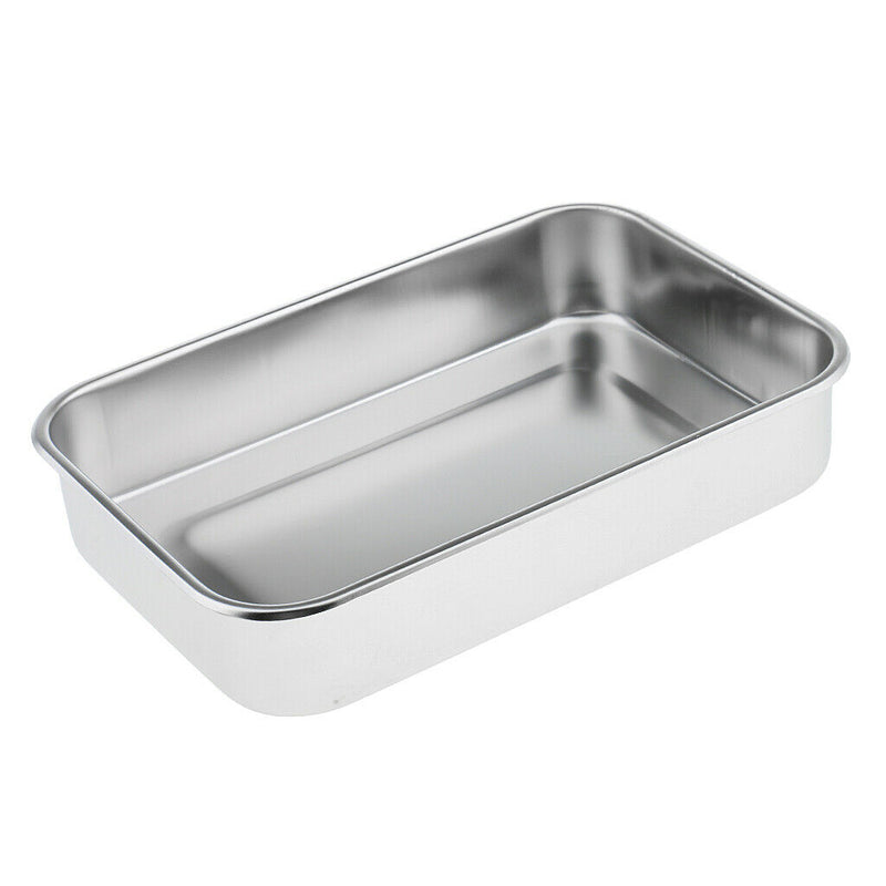 9'' Stainless Steel Instrument Tray & Lid Medical  Storage Box Case