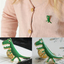 Green Dinosaur Badge Lapel Pin Brooch For Bag Backpack Accessories Kids Gift TO