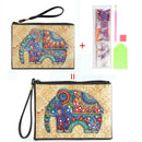 DIY Elephant Special Shaped Diamond Painting Wristlet Clutch Zipper Wallet