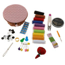 Portable Sewing Kit with Flower Parrten Basket Random Color Sewing Supplies