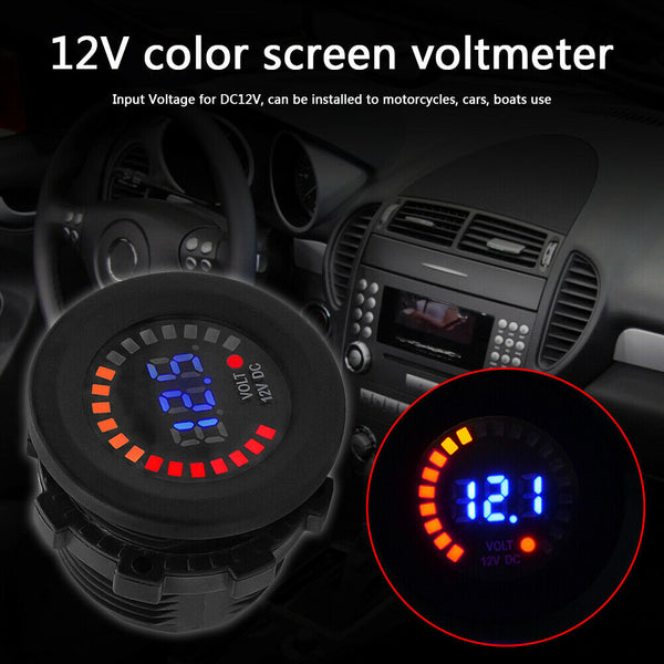 CS-489A1 Car Voltmeter LED Digital Voltage Meter for Motorcycle Boat Marine