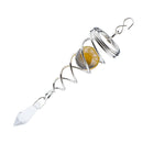 2 Pieces Crystal Spiral  Wind Spinner for Indoor or Outdoor Use Amber