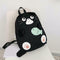 Fashion Cat Print Travel Backpacks Women Canvas Shoulder Top-handle Bags