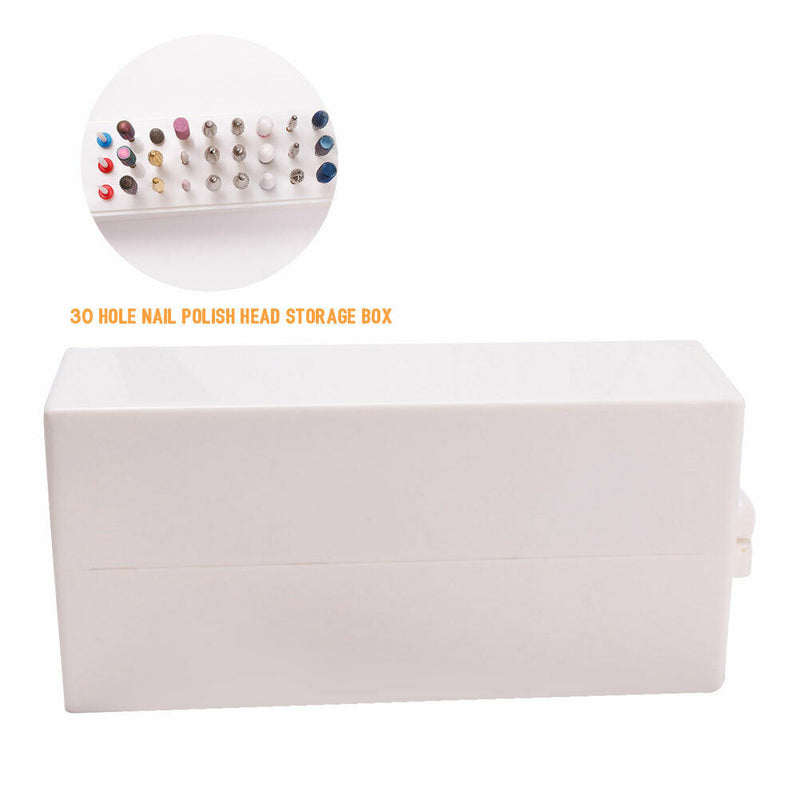 30 Holes Case Tool Organizer Display Stand Storage Holder Nail Drill Bit Box