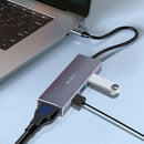 Aluminum Alloy Type-C HUB 4K HDMI 3 USB 3.0 4 in 1 Adapter for Laptop PC