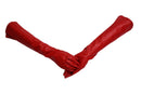 Pair of Stylish Red Solid Color PU Leather Long Gloves For Women S5M2