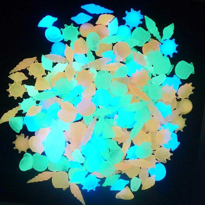 10pcs Luminous Stone Shells Star Aquarium Fish Tank new Plastic Decor DIY S R2I3