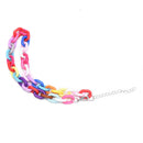 Boho Rainbow Acrylic Link Chain Necklace Bohemian Choker Necklace Jewelry G Gw