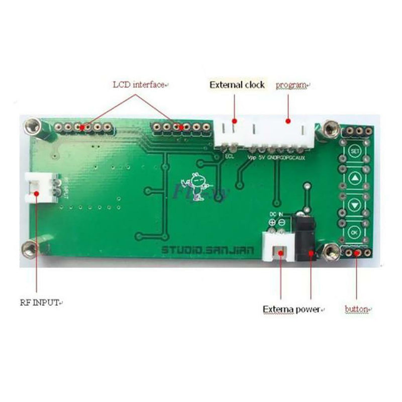 0.1MHz-1200MHz RF Signal Frequency Counter Cymometer for Ham Radio Green