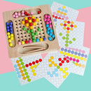 Montessori Educational Wooden Toys for Toddlers, Wooden Board Beads Game,