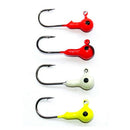 50Pack Mixed Color Lead Barbed Jig Hook Round Head Fishing Hook Sharp Hooks