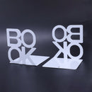 Alphabet Shaped Metal Bookends Iron Support Holder Desk Stands For Books Wh