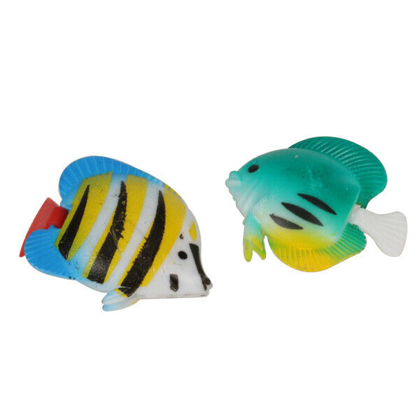 5 Pcs Aquarium Artificial Colorful Glowing Fish Silicone Clownfish Floating