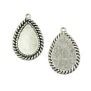 10Pcs Teardrop Tray Cabochon Setting Blank Bezel Pendant Base DIY Findings