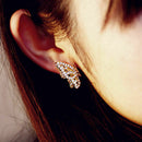 New Fashion Women Lady Elegant Butterfly Crystal Rhinestone Stud Ear Earrin G7G1