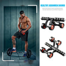 No Noise Fitness Equipment Exercise Four-wheel Abdominal Power Wheel w/Mat A