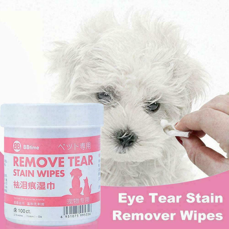 100X Pet Eye Wet Wipes Dog Cleaning Paper Towels Cat Remover Wipes Stain A6Z5