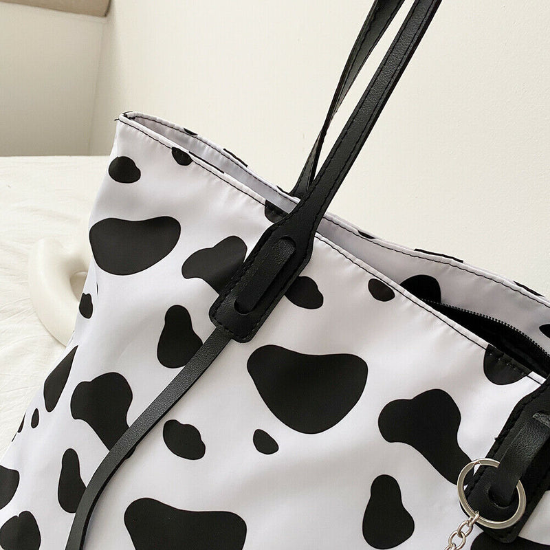 Milk Cow Print Women Shoulder Bags Ladies Large Capacity Handbag Daily Tote