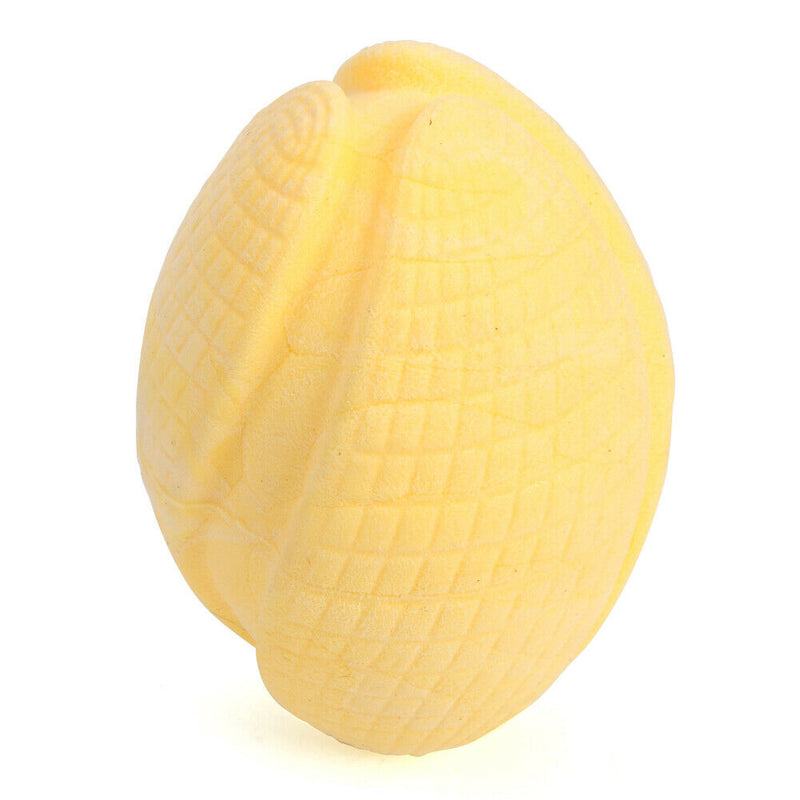 Pet Rugby Shape Chew Toys Dog Bite Tooth Clean Interactive Balls (Yellow)