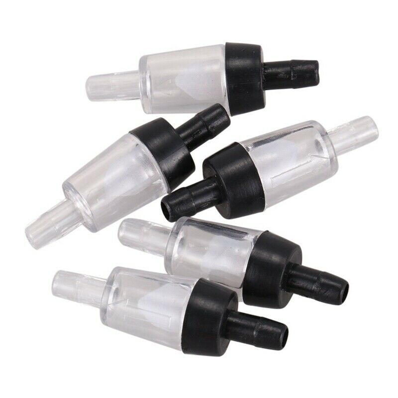 5-Piece Plastic One Way Aquarium Fish Tank Air Check Valves, Clear/Black F6R2