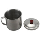 Stainless Steel Lid 4 inch Dia Capacity Water Cup Drink Mug D3S9
