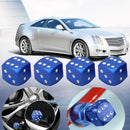 4x Aluminum Alloy Dice Style Car Tire Tyre Wheel Valve Stem Caps Dust Cover Blue